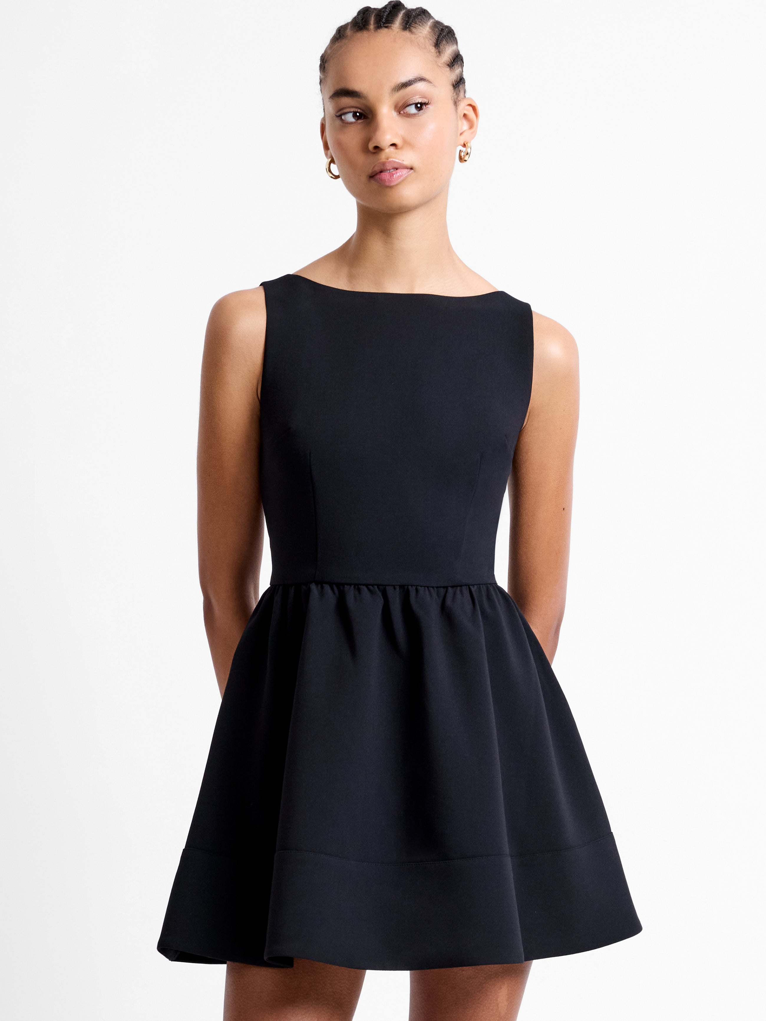 Azra Twill Low Back Mini Dress