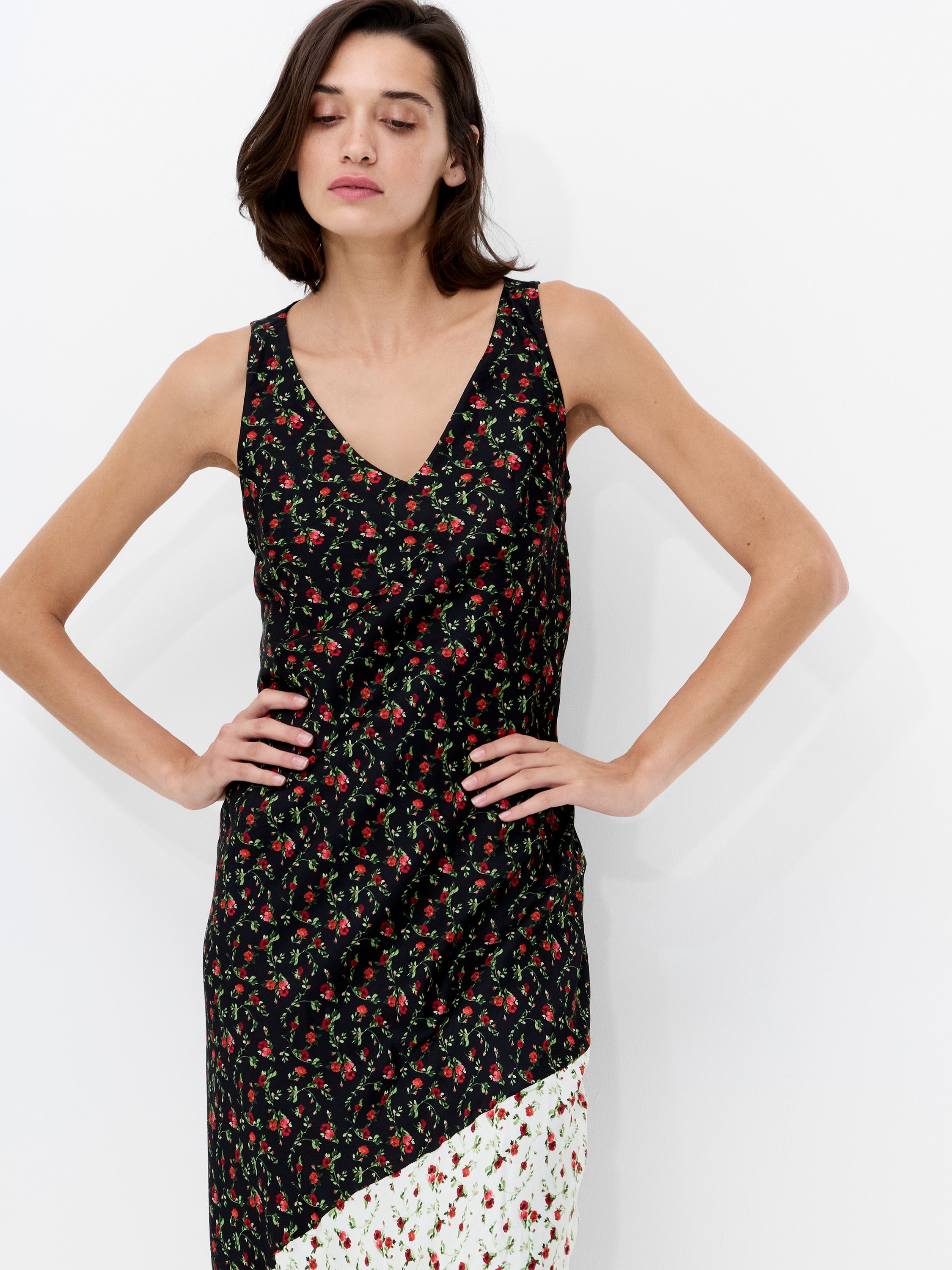 Julia Ditsy Bloom Two Tone Dress