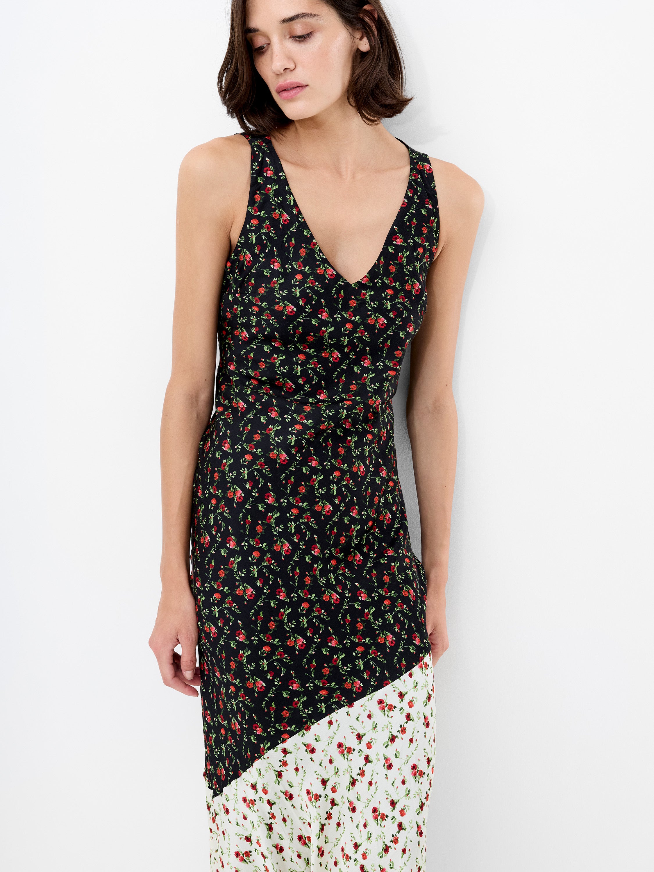 Julia Ditsy Bloom Two Tone Dress