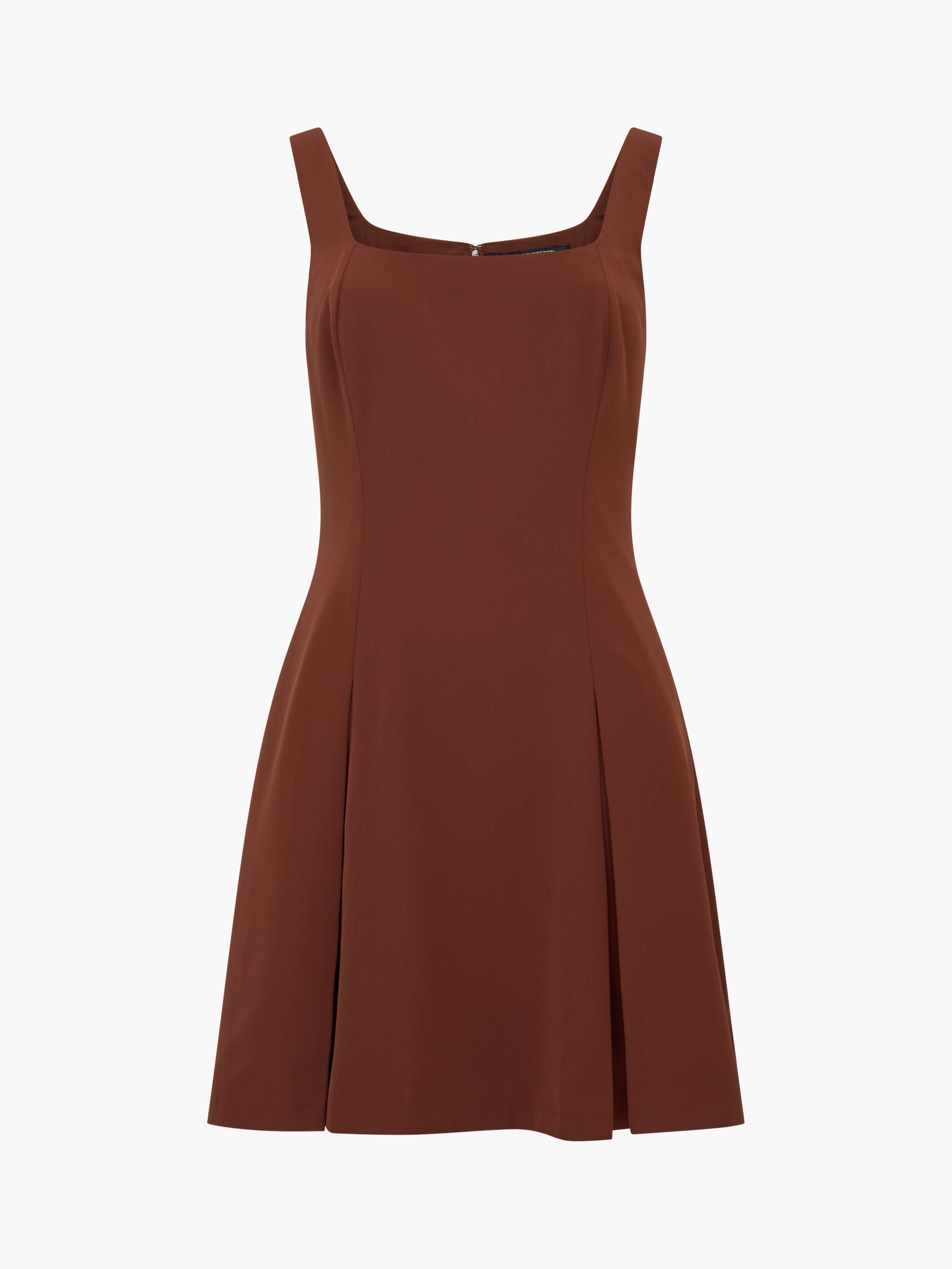 Square Neck Inverted Pleat Mini Dress