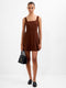 Square Neck Inverted Pleat Mini Dress