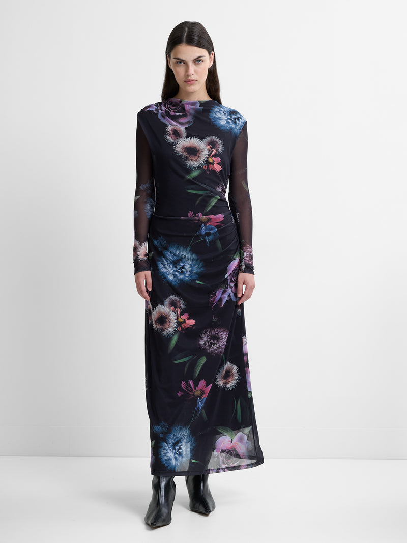 Tarissa Mesh Rose Long Sleeve Dress