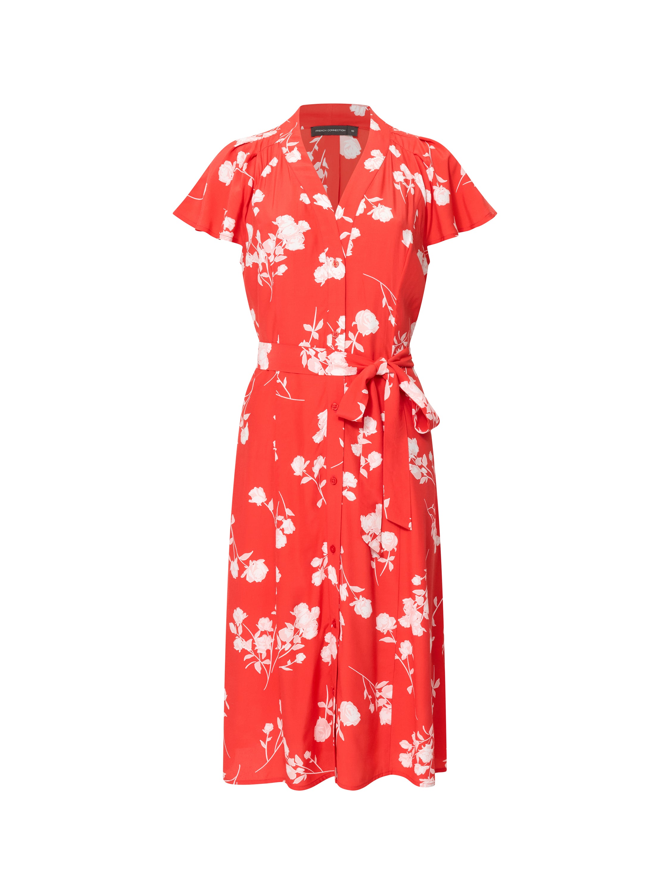 Alessandra V-Neck Tie Belt Dress