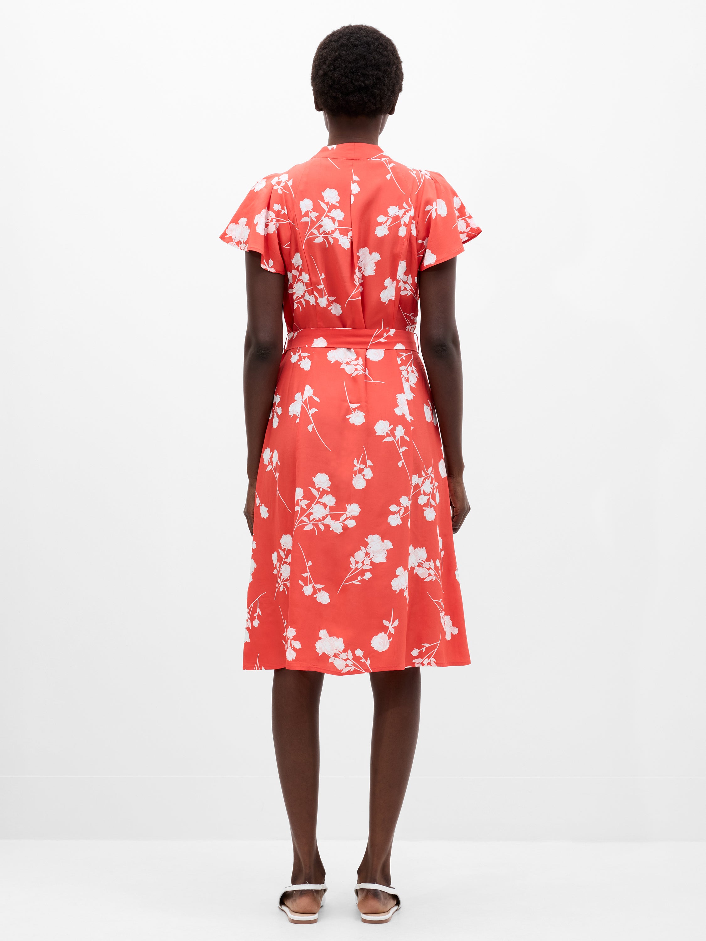 Alessandra V-Neck Tie Belt Dress