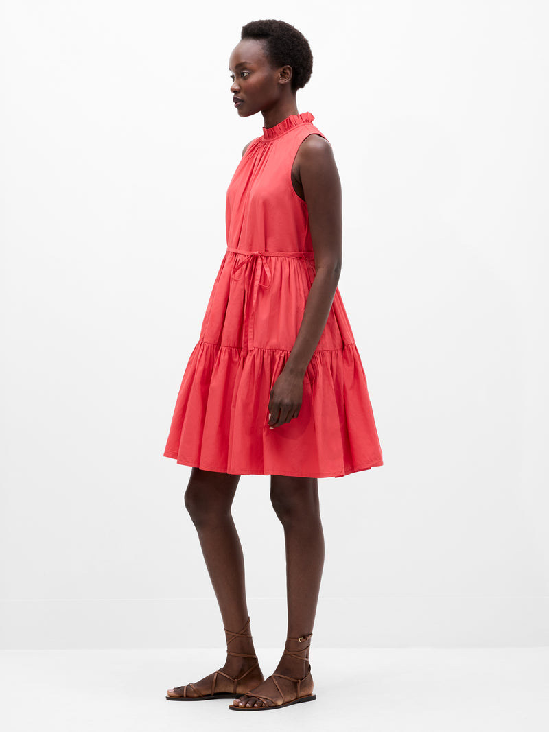 Tiered Poplin Dress