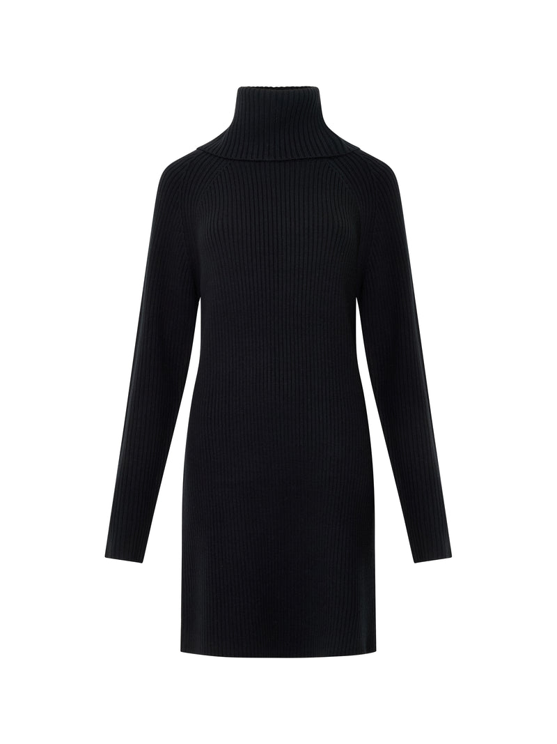 Babysoft Roll Neck Ribbed Knit Dress