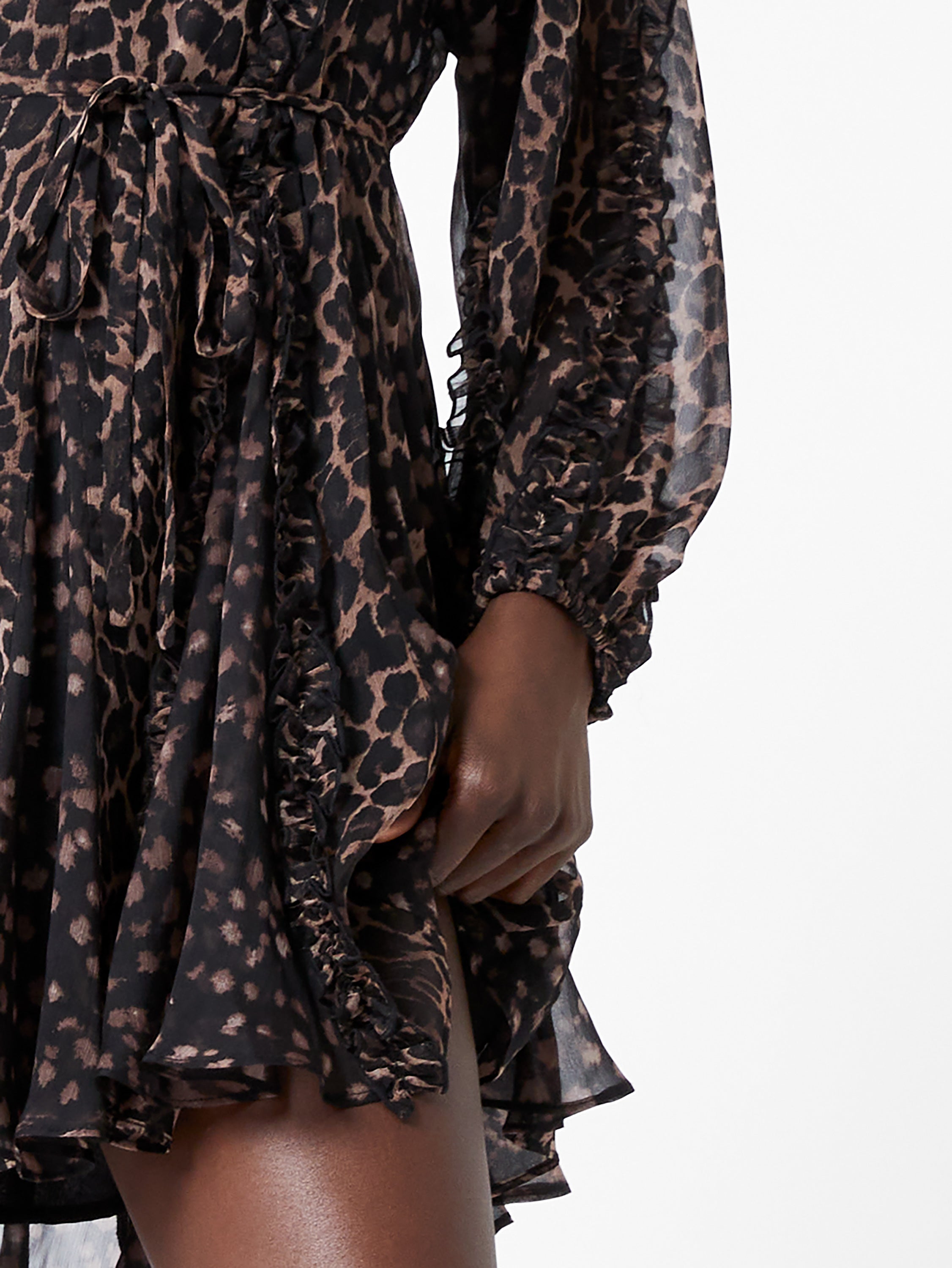 Leopard Ruffle Mini Dress