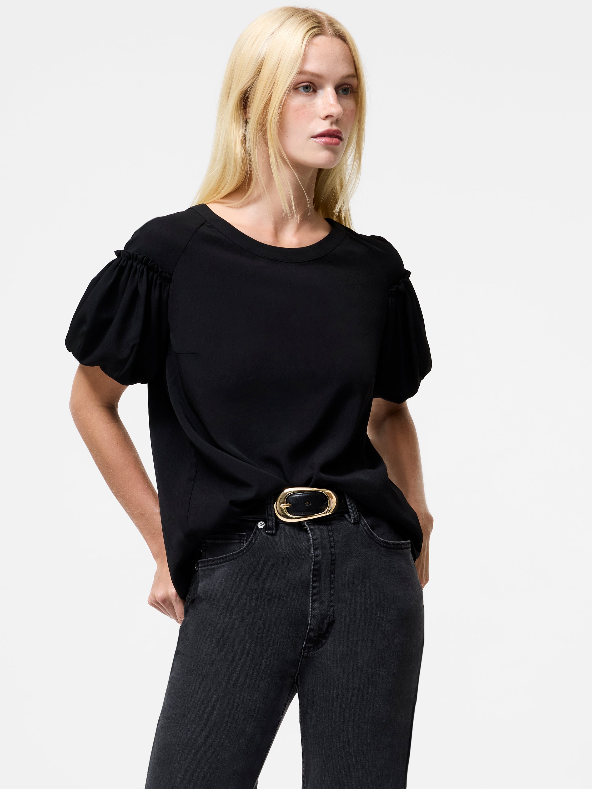 Crepe Light Puff Sleeve Top
