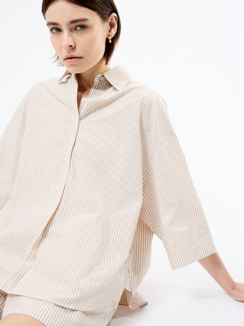 Rhodes Poplin Stripe Popover Shirt