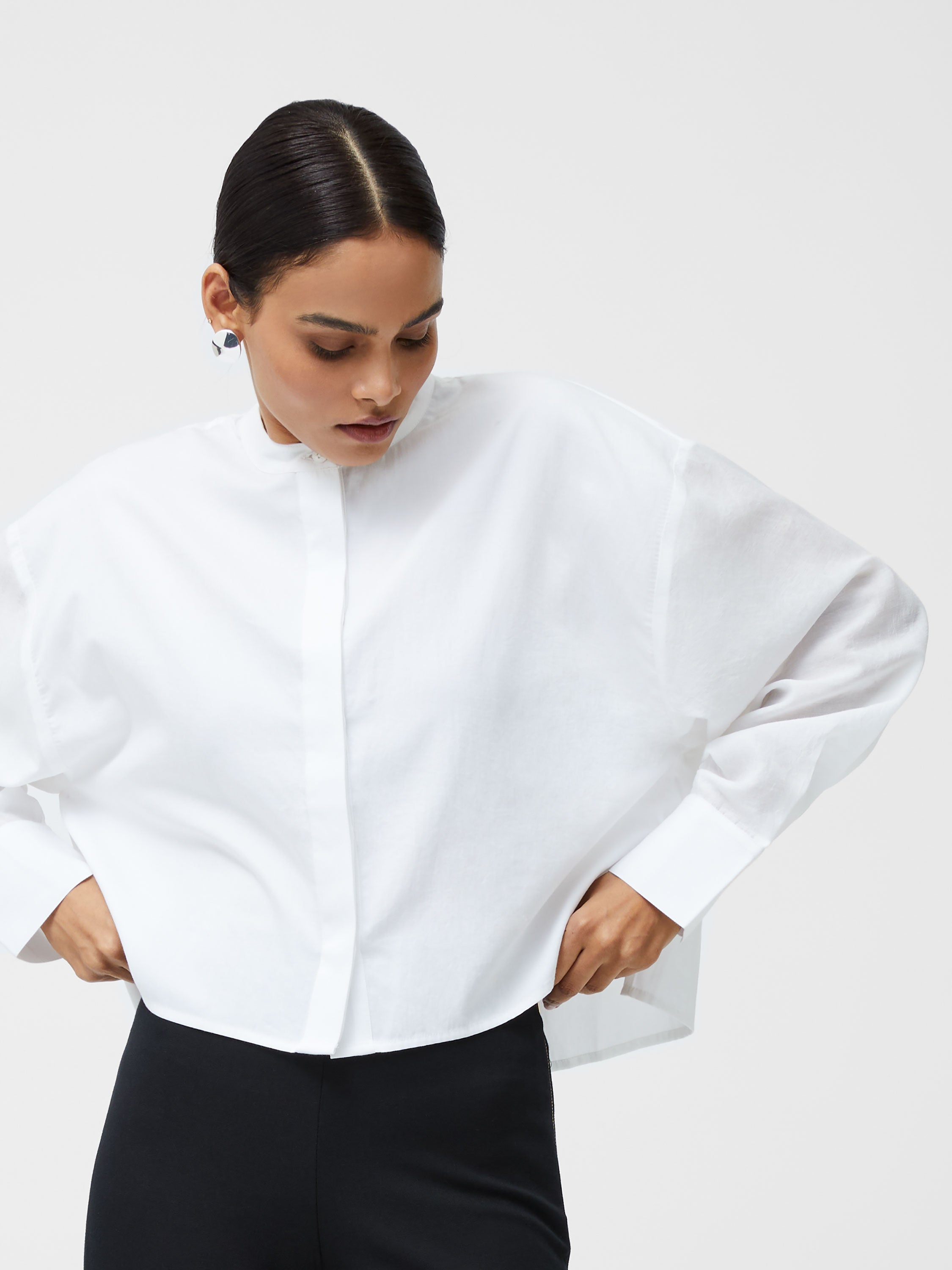 Alexis Cotton Sheer Sleeve Shirt