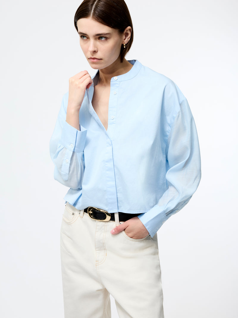 Alexis Cotton Sheer Sleeve Shirt