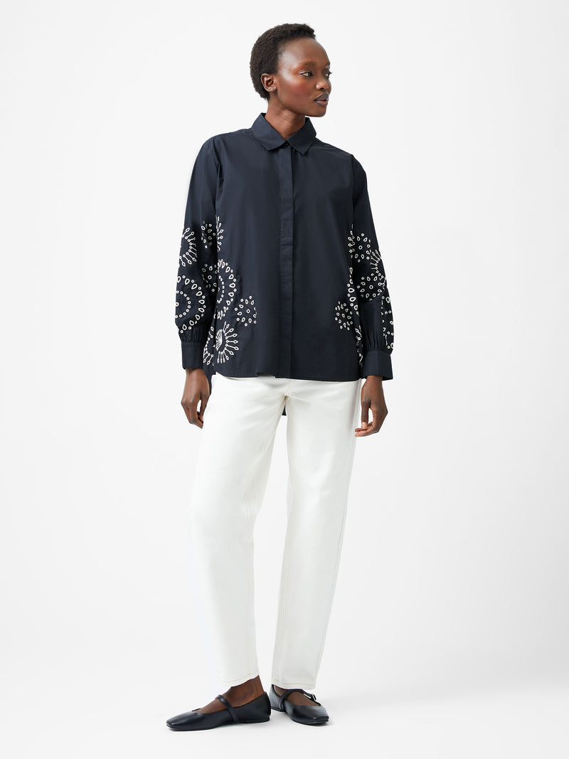 Cambria Cotton Embroidered Button Up Shirt