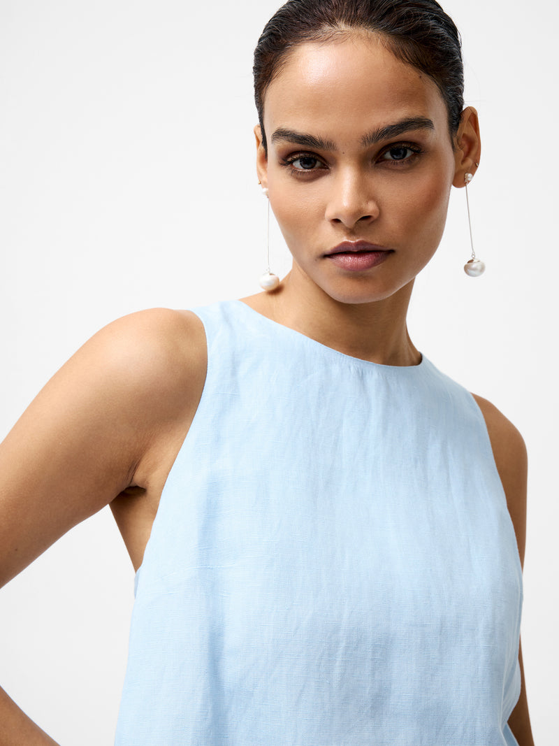 Birdie Linen Tie Back Swing Top