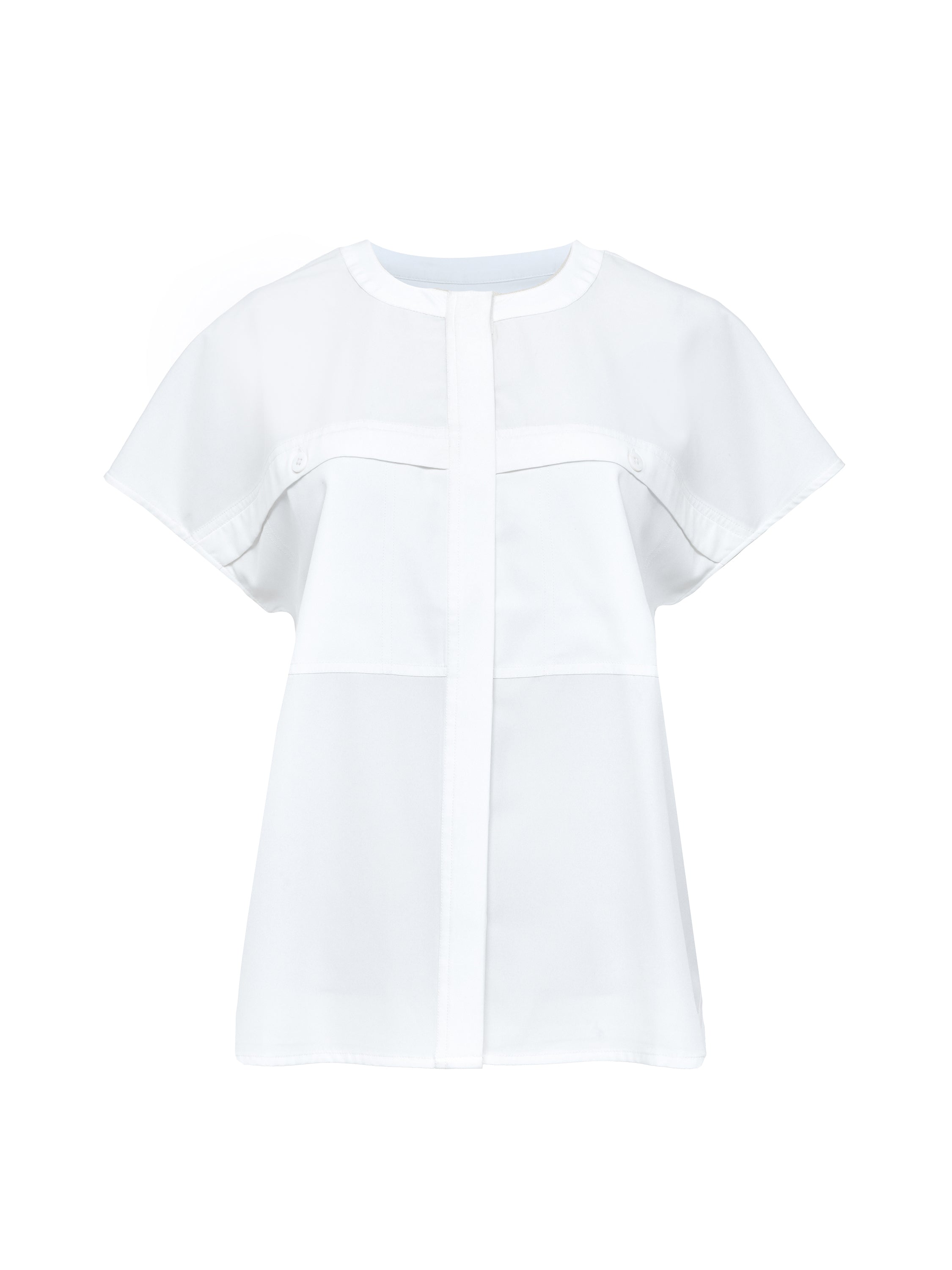 Capriana Crepe Cap Sleeve Yoke Top