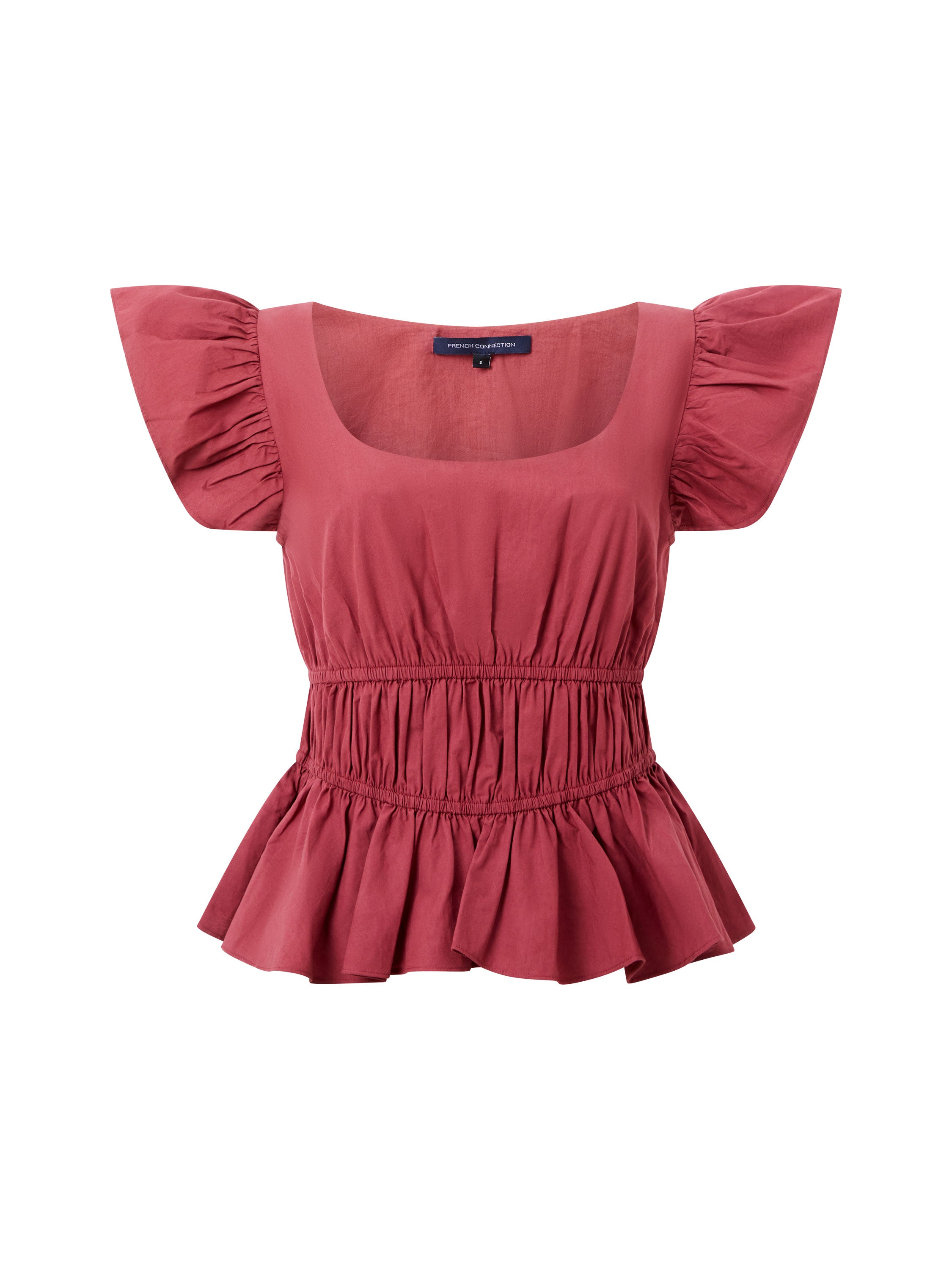 Cambria Cotton Scoop Neck Ruffle Top