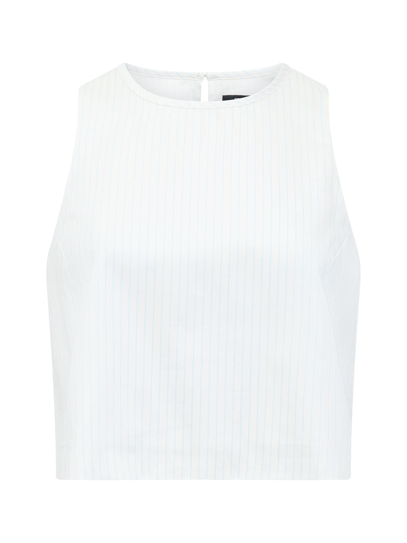 Pinstripe Poplin Shell Top