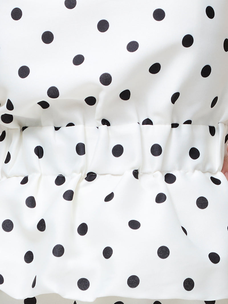 Strapless Polka Dot Peplum Top