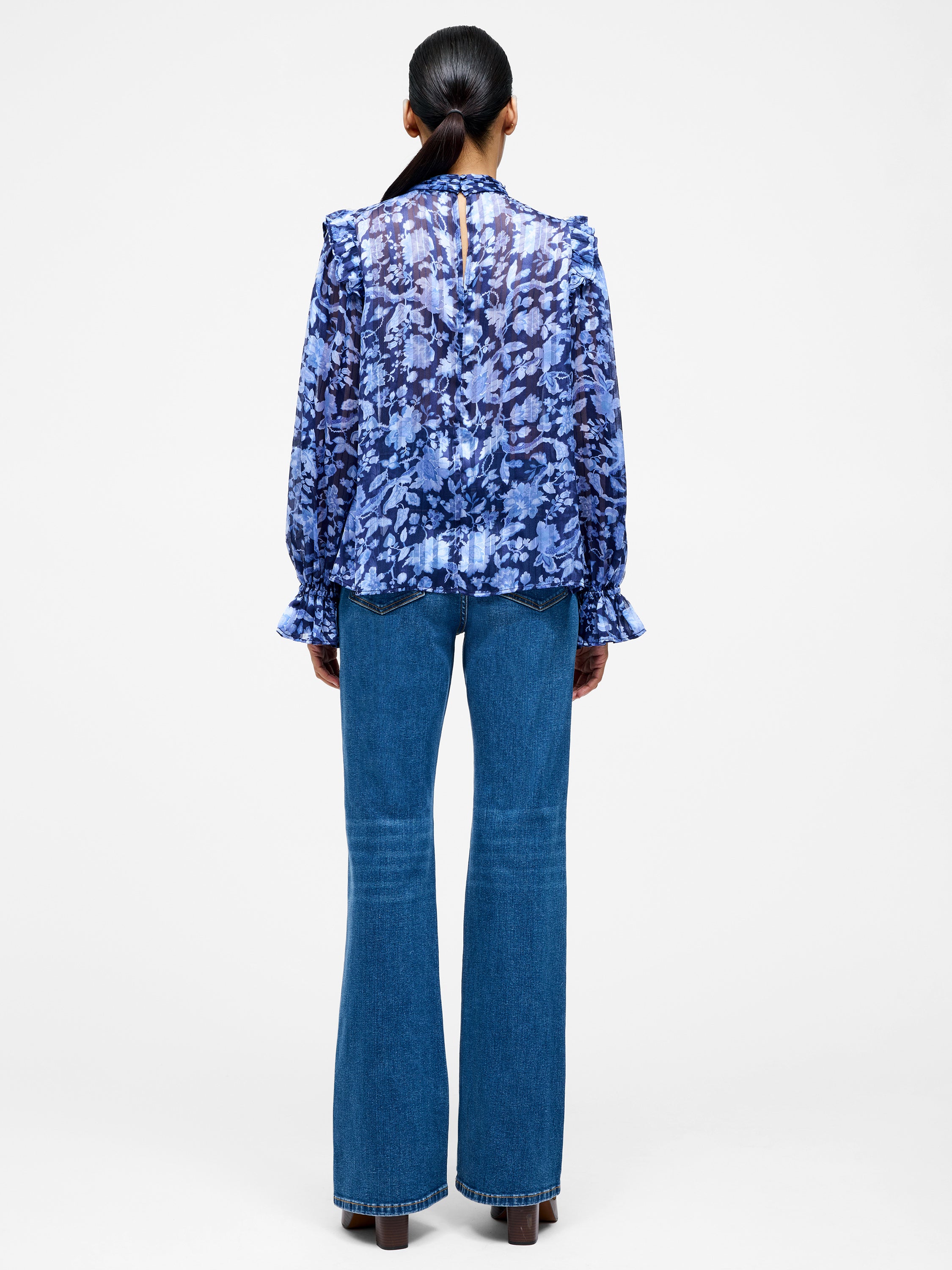 Cynthia Frill Long Sleeve Top