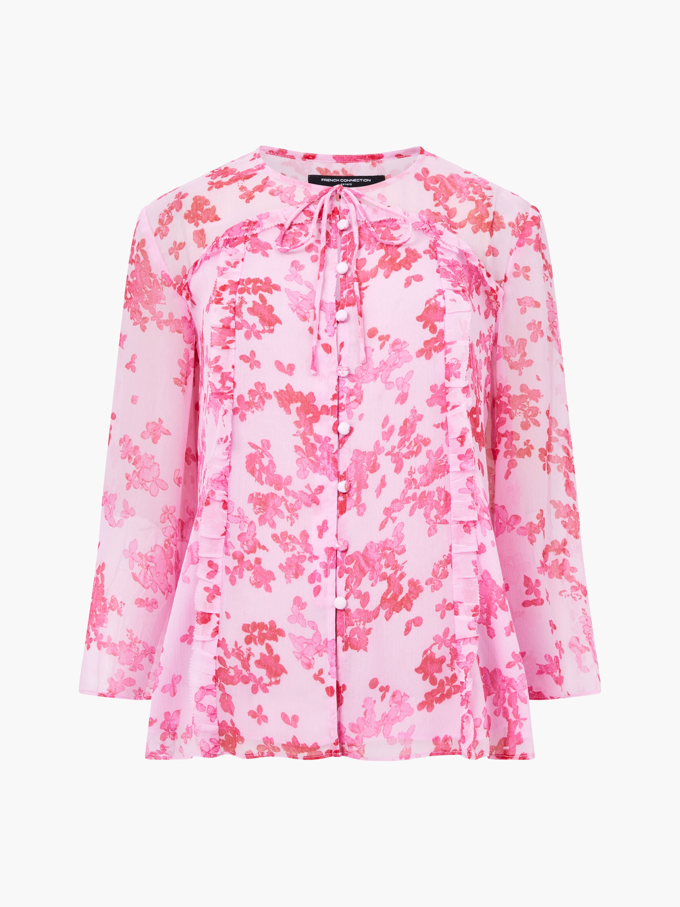 Isla Hallie Crinkle Tie Neck Top