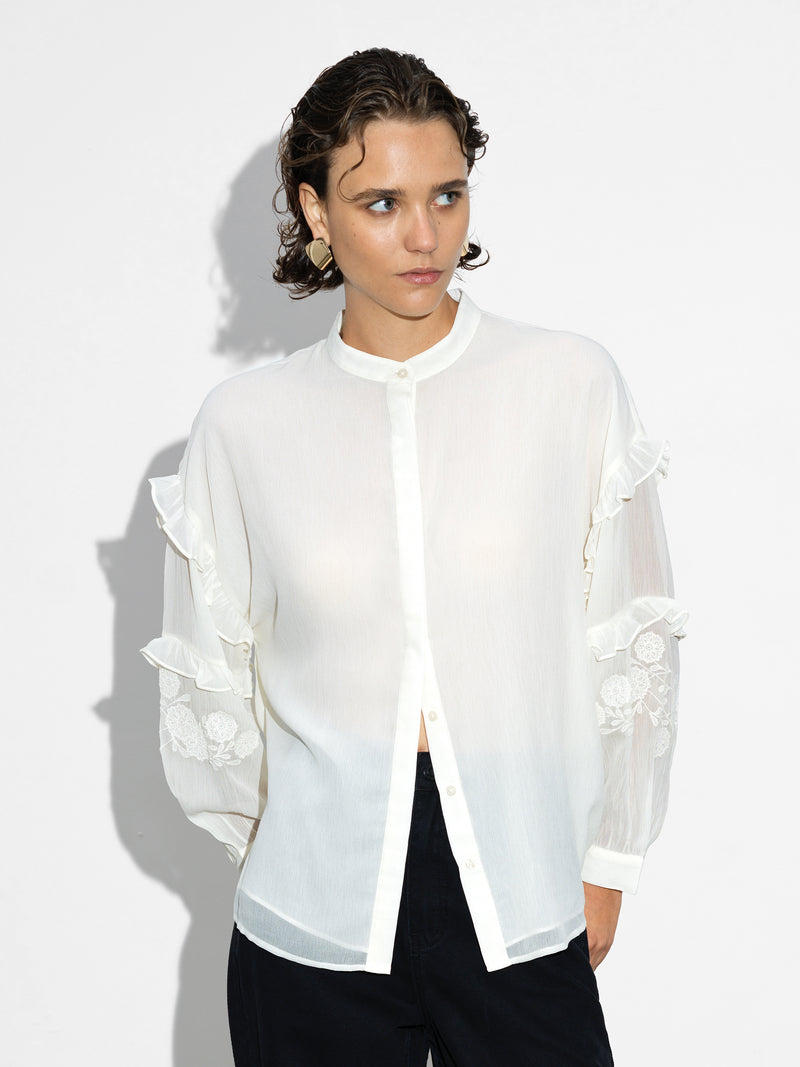 Emina Chiffon Embroidered Shirt