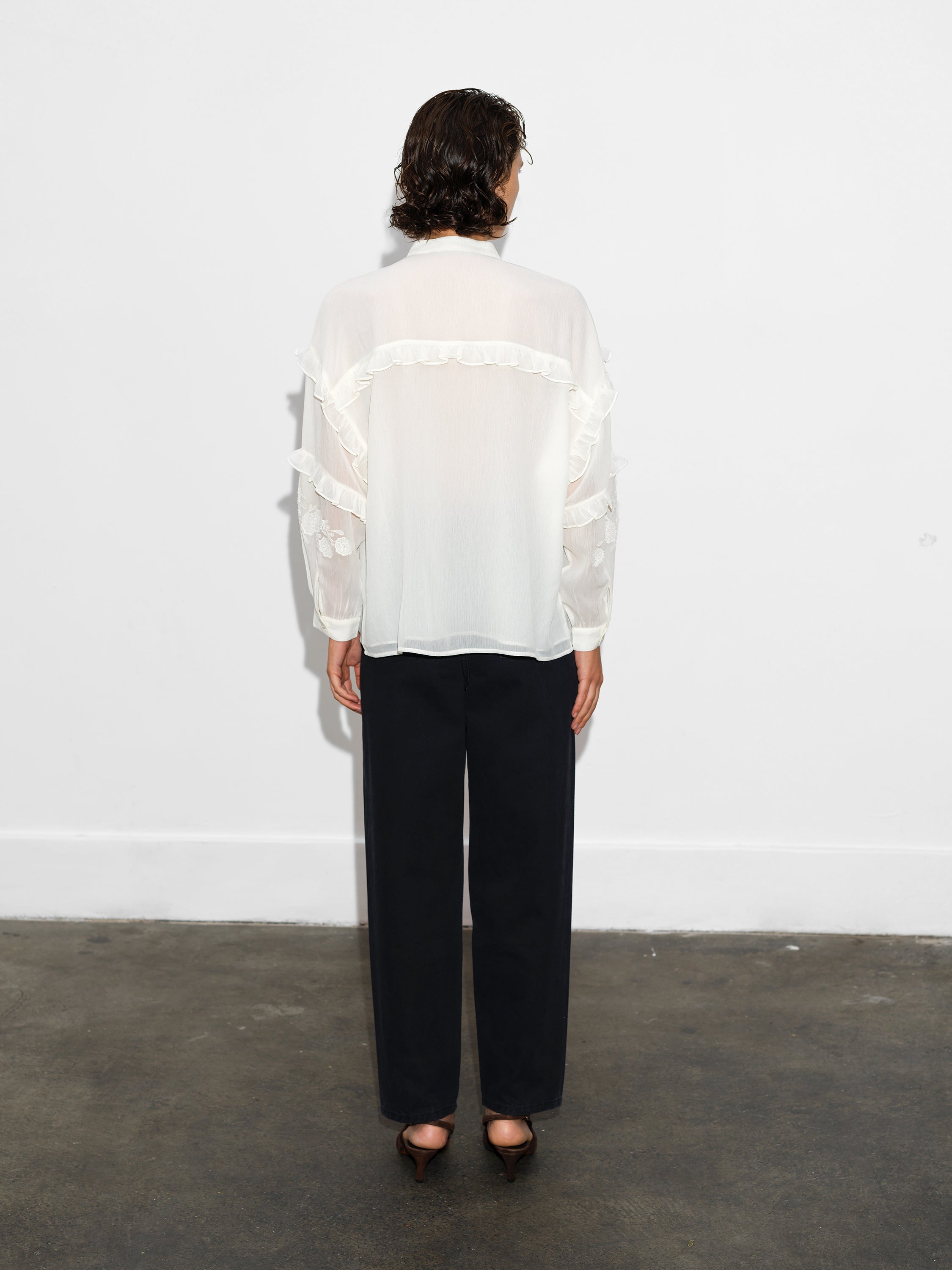 Emina Chiffon Embroidered Shirt