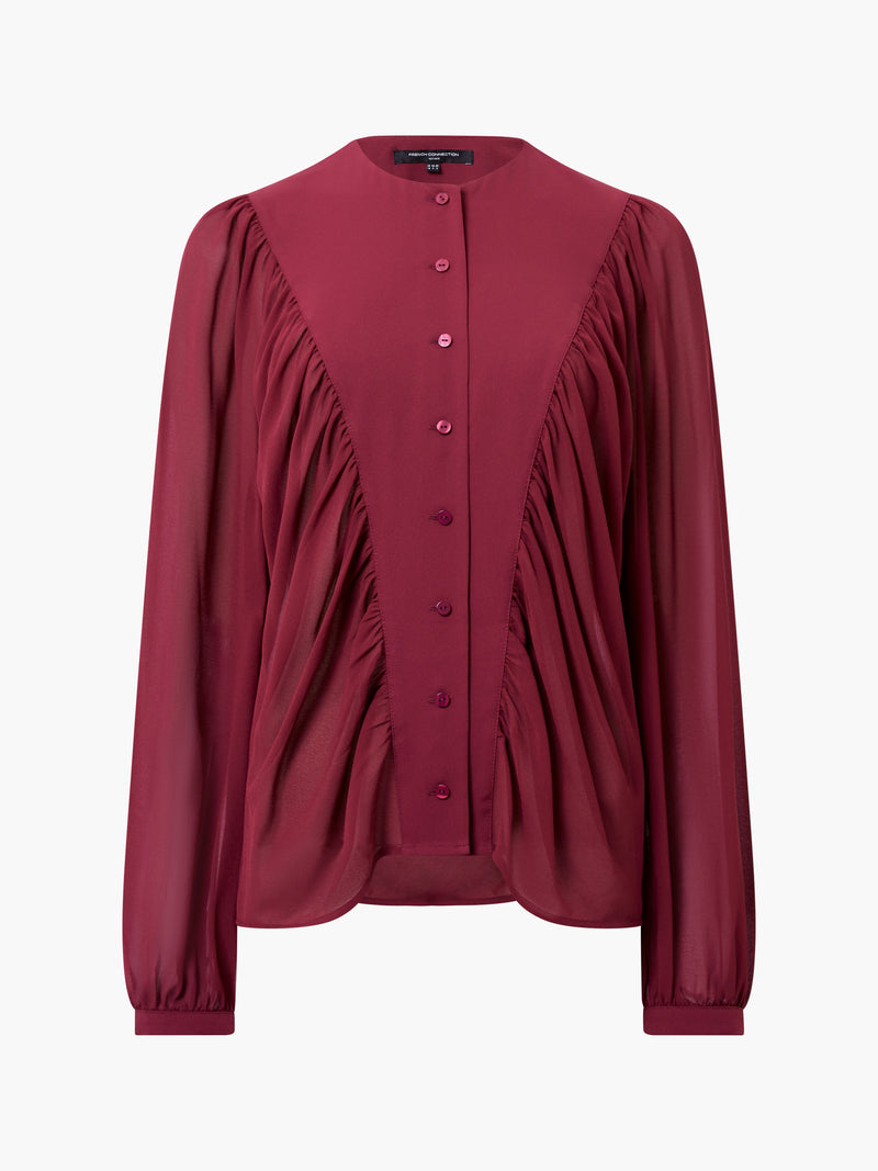 Eden Wesley Balloon Sleeve Semi Sheer Shirt
