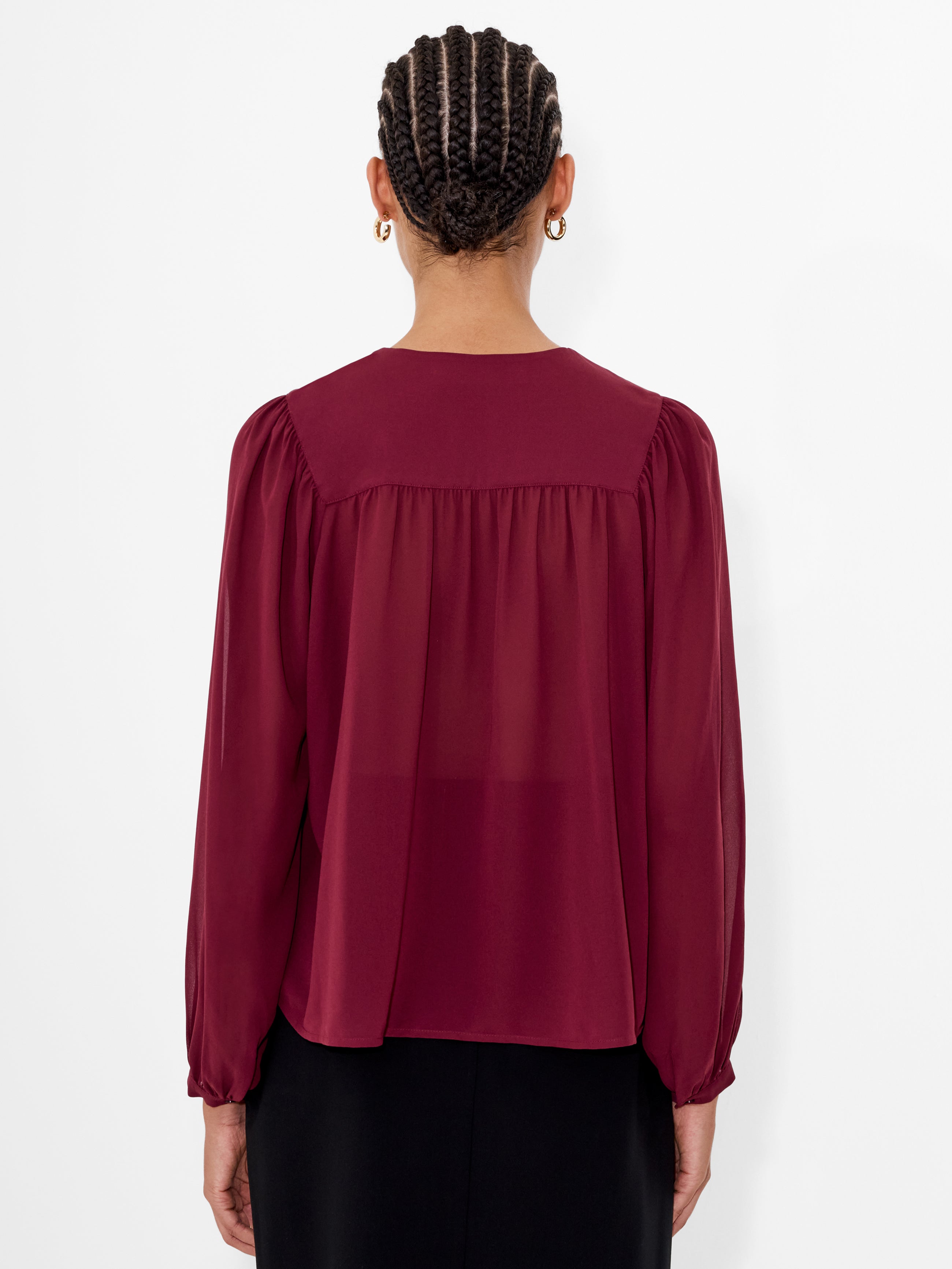 Eden Wesley Balloon Sleeve Semi Sheer Shirt
