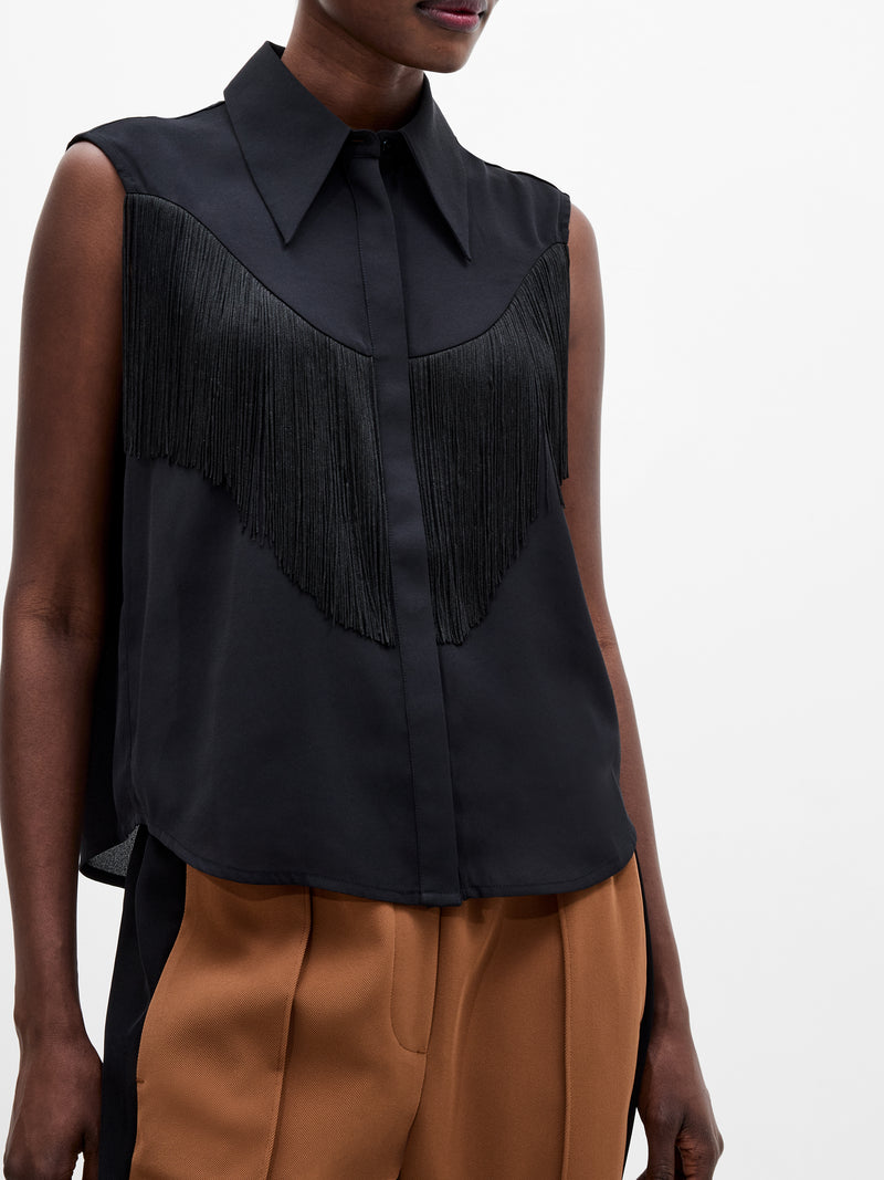 Mila Sleeveless Fringed Top