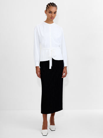 Arezzo Long Sleeve Waist Tie Shirt