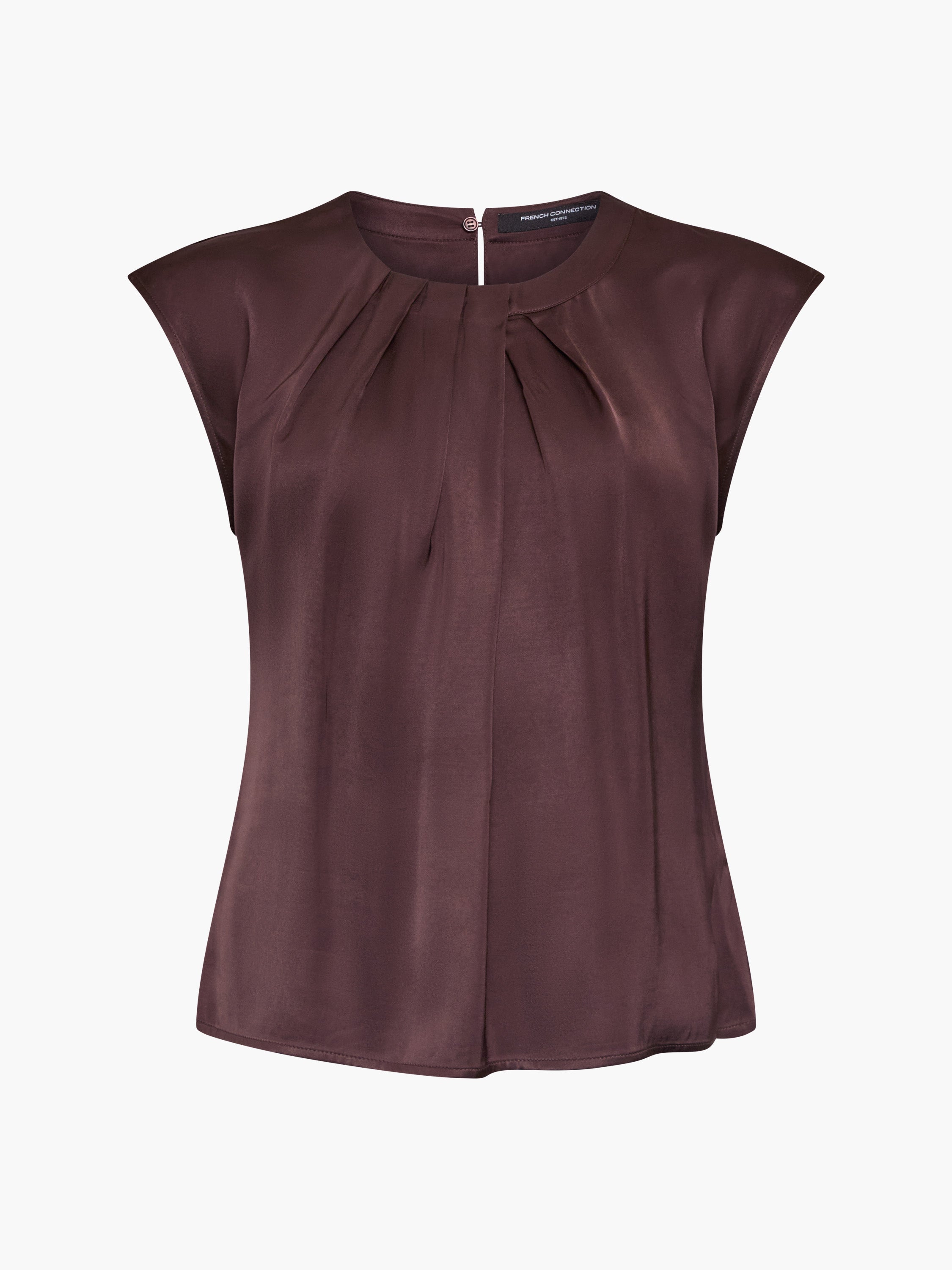 Sera Eco Satin Pleated Sleeveless Blouse