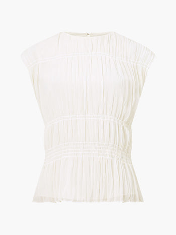 Saylor Pleated Georgette Sleeveless Top