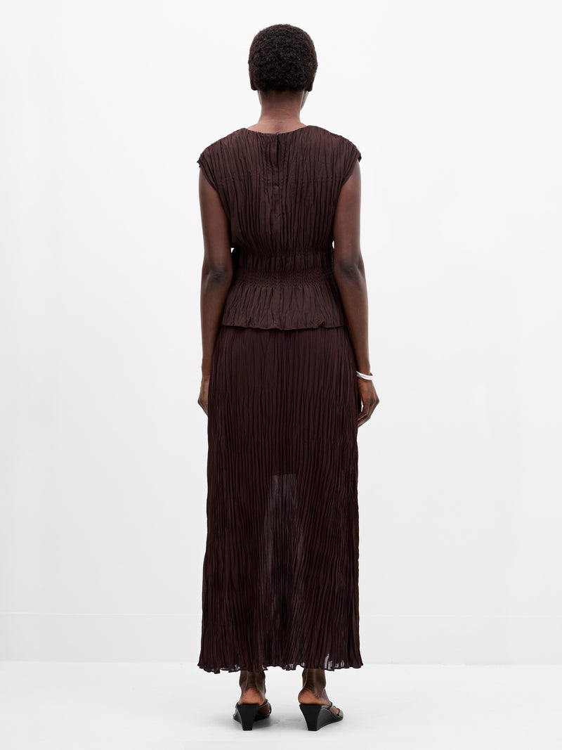 Saylor Pleated Georgette Sleeveless Top