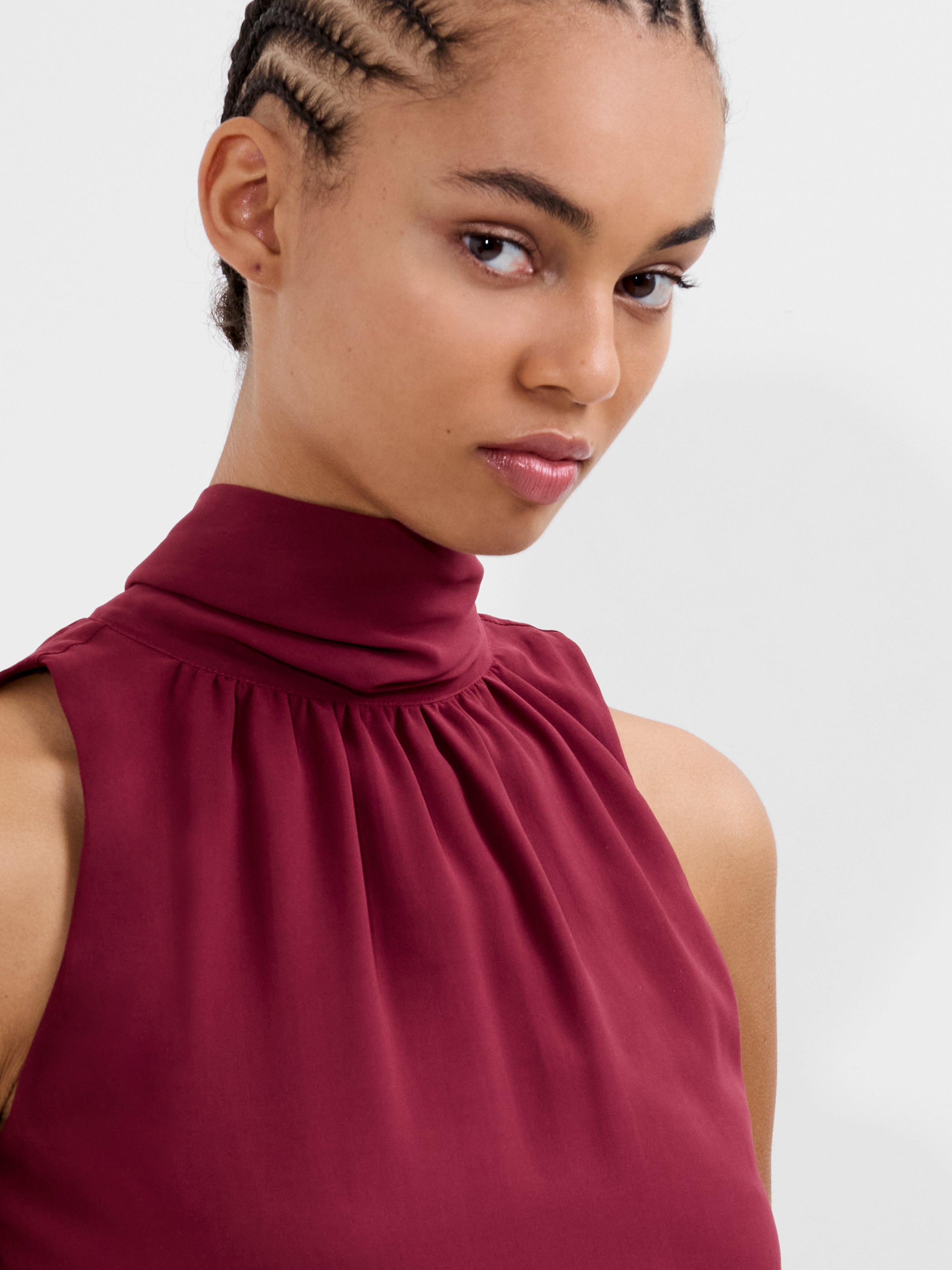 Marina Chiffon Sleeveless Bow Top