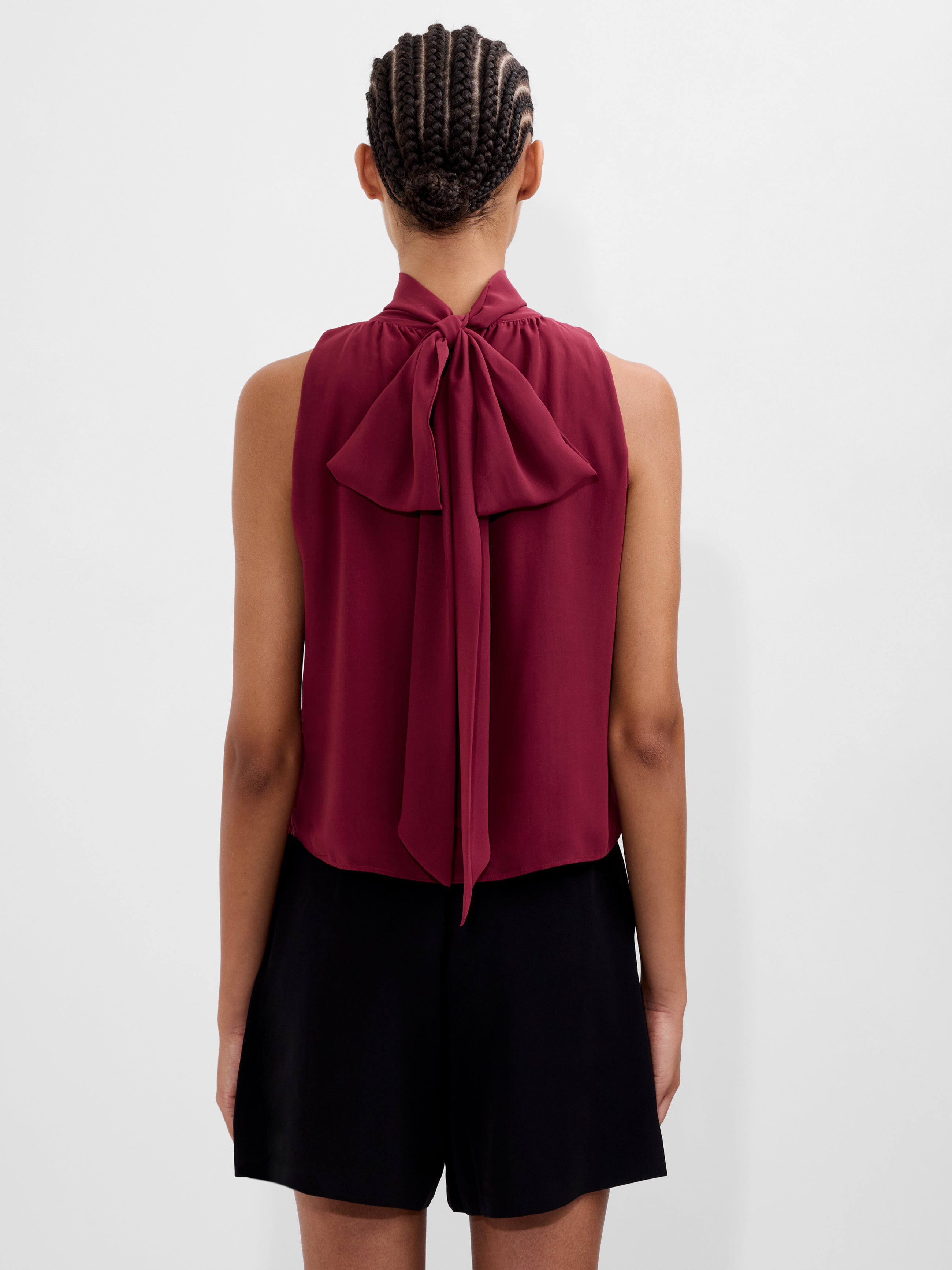 Marina Chiffon Sleeveless Bow Top
