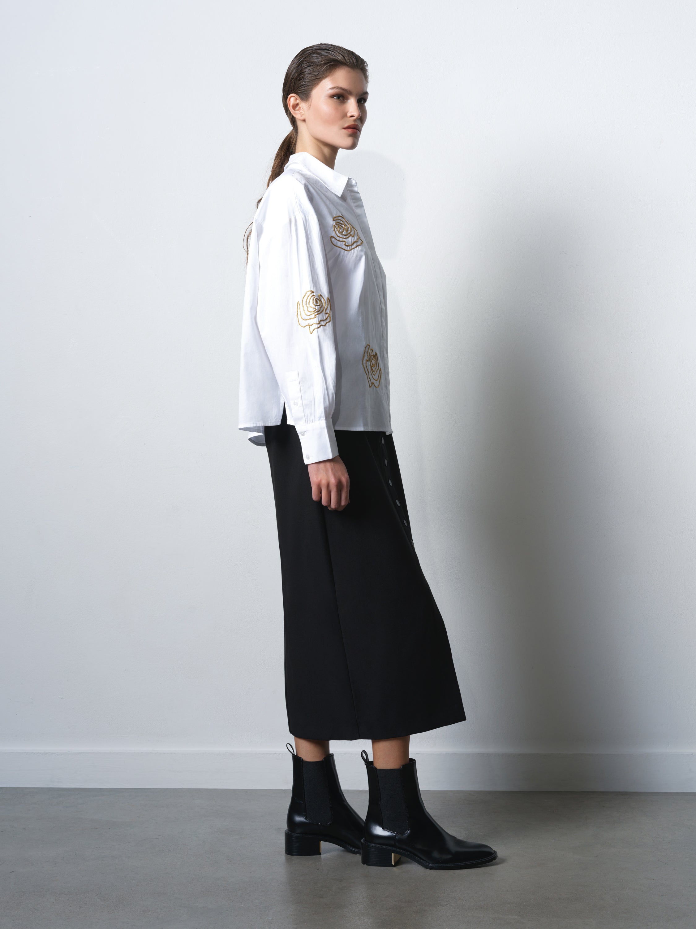 Alexis Cotton Floral Embellished Shirt