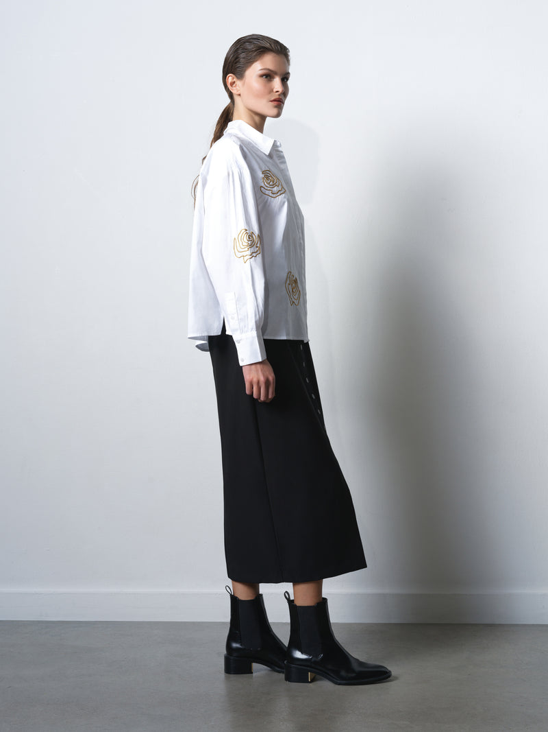 Alexis Cotton Floral Embellished Shirt