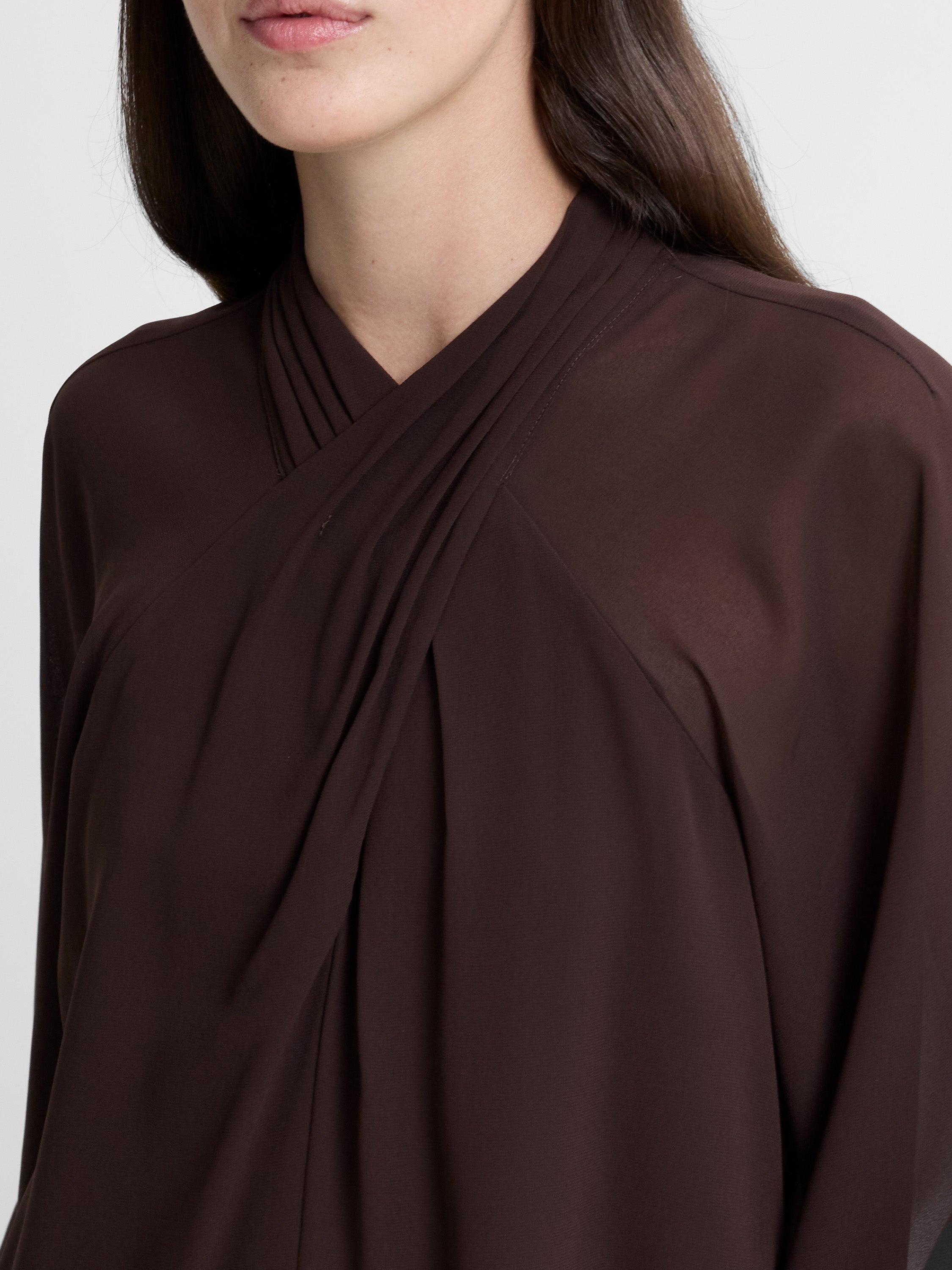 Eden Georgette Long Sleeve Wrap Blouse