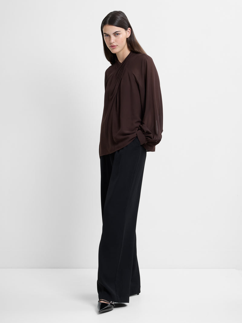 Eden Georgette Long Sleeve Wrap Blouse