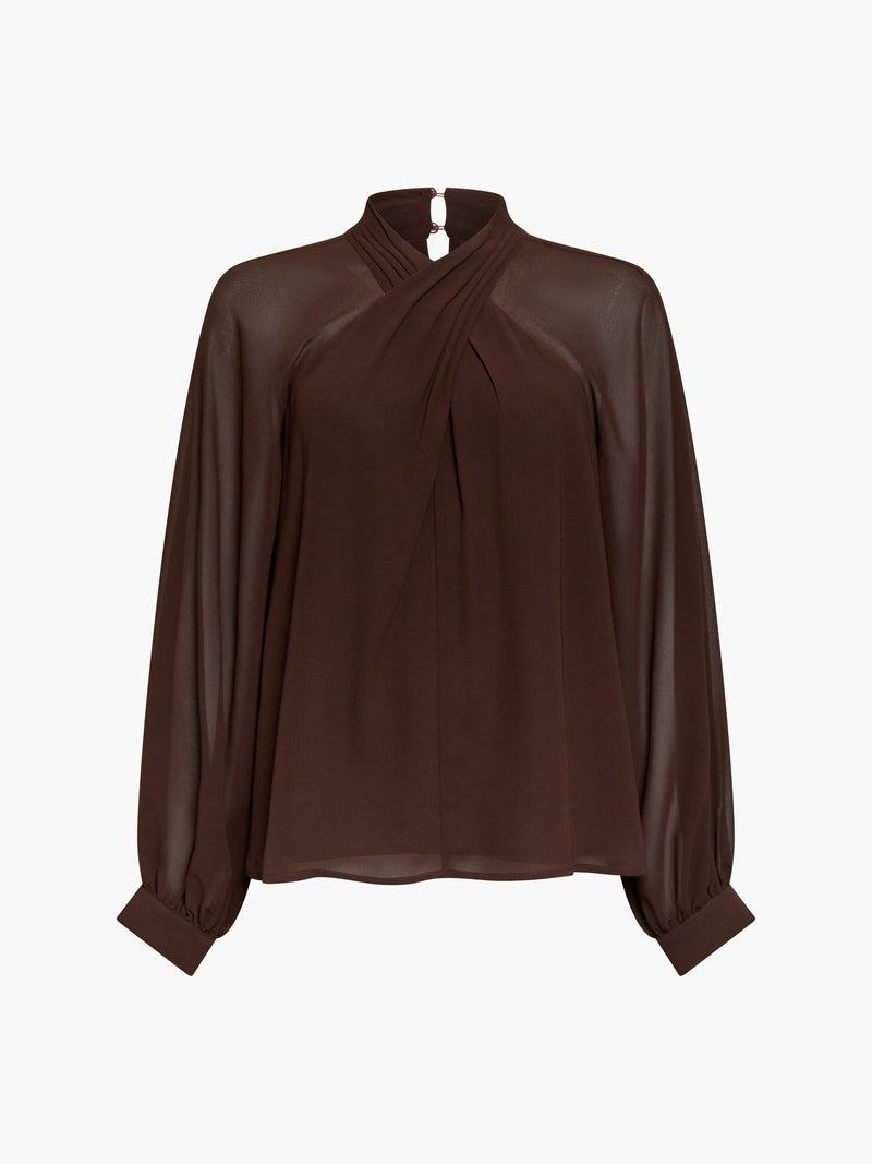 Eden Georgette Long Sleeve Wrap Blouse