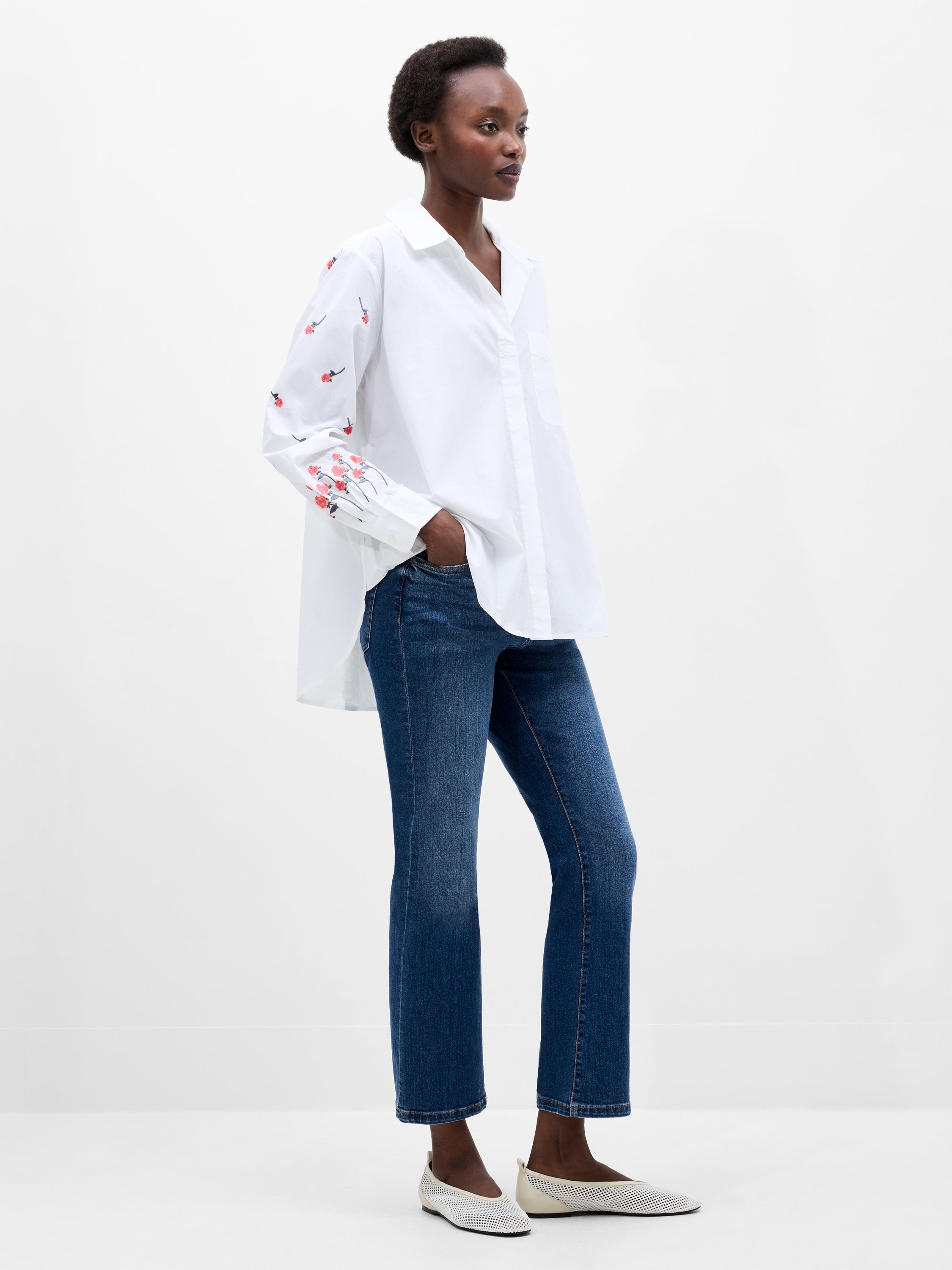 Embroidery Detailed Long Sleeve Shirt