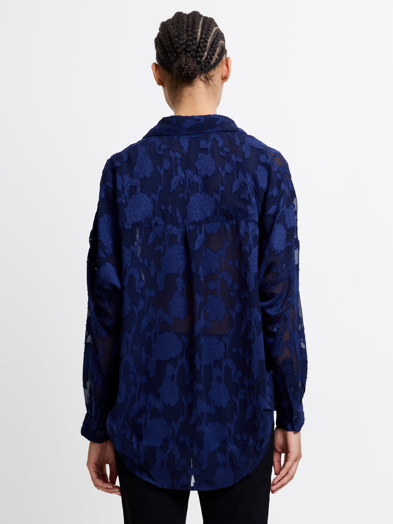 Devore Satin Popover Shirt