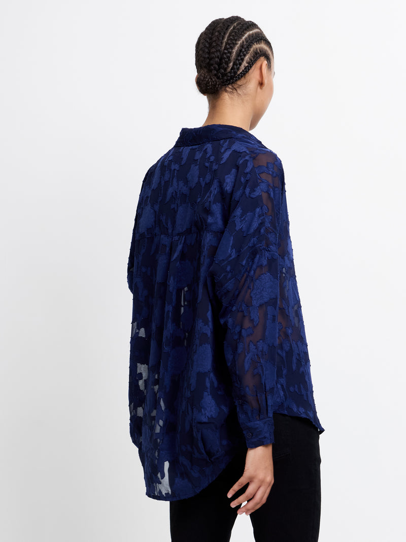 Devore Satin Popover Shirt