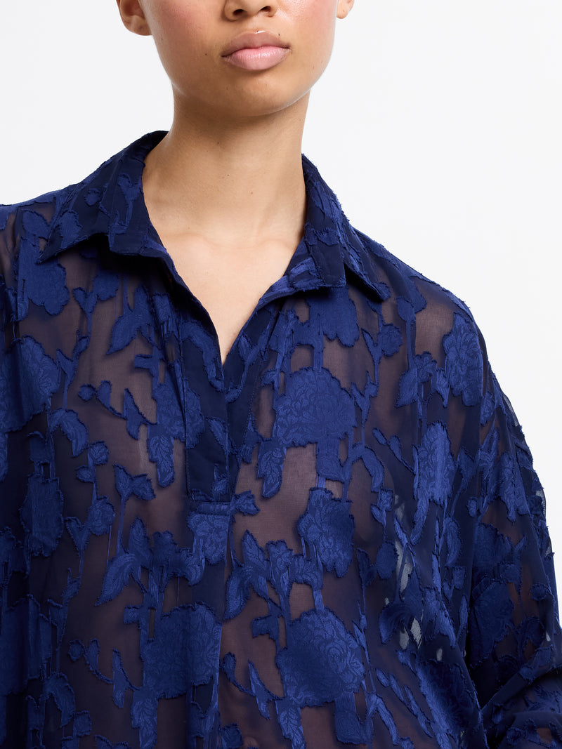 Devore Satin Popover Shirt