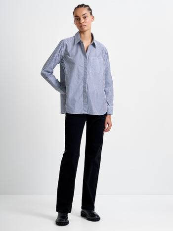 Stripe Buttoned Popover Shirt