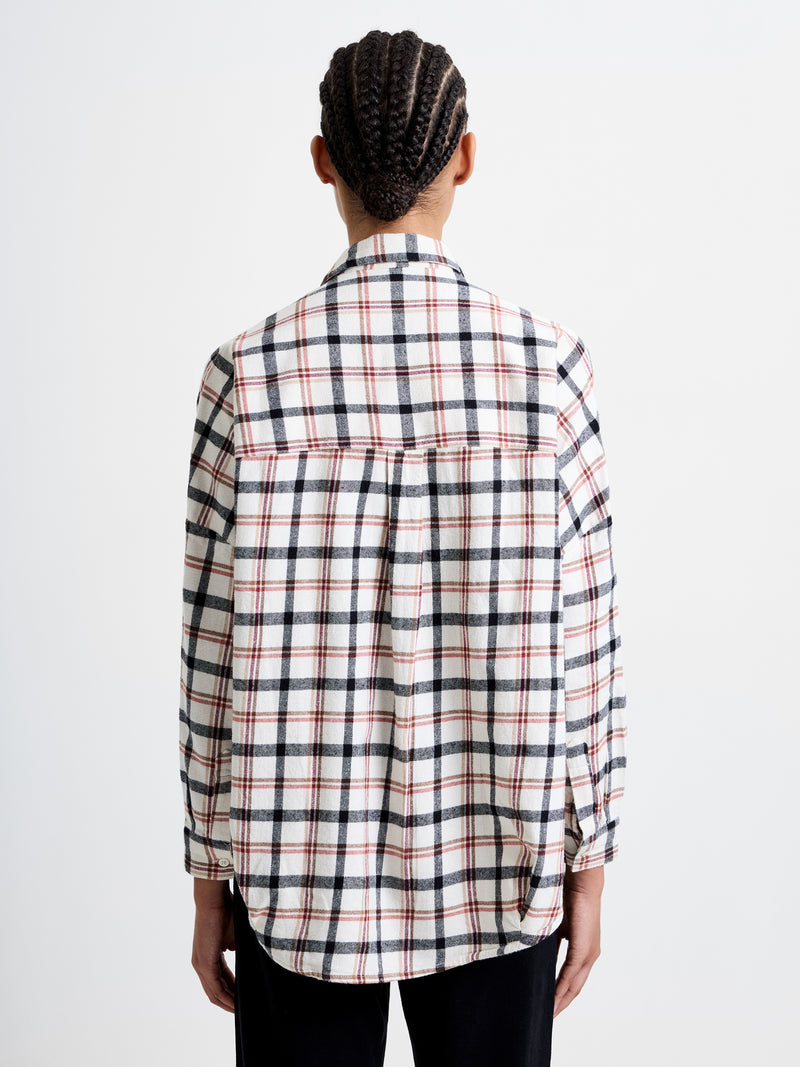 Mixed Flannel Check Popover Shirt