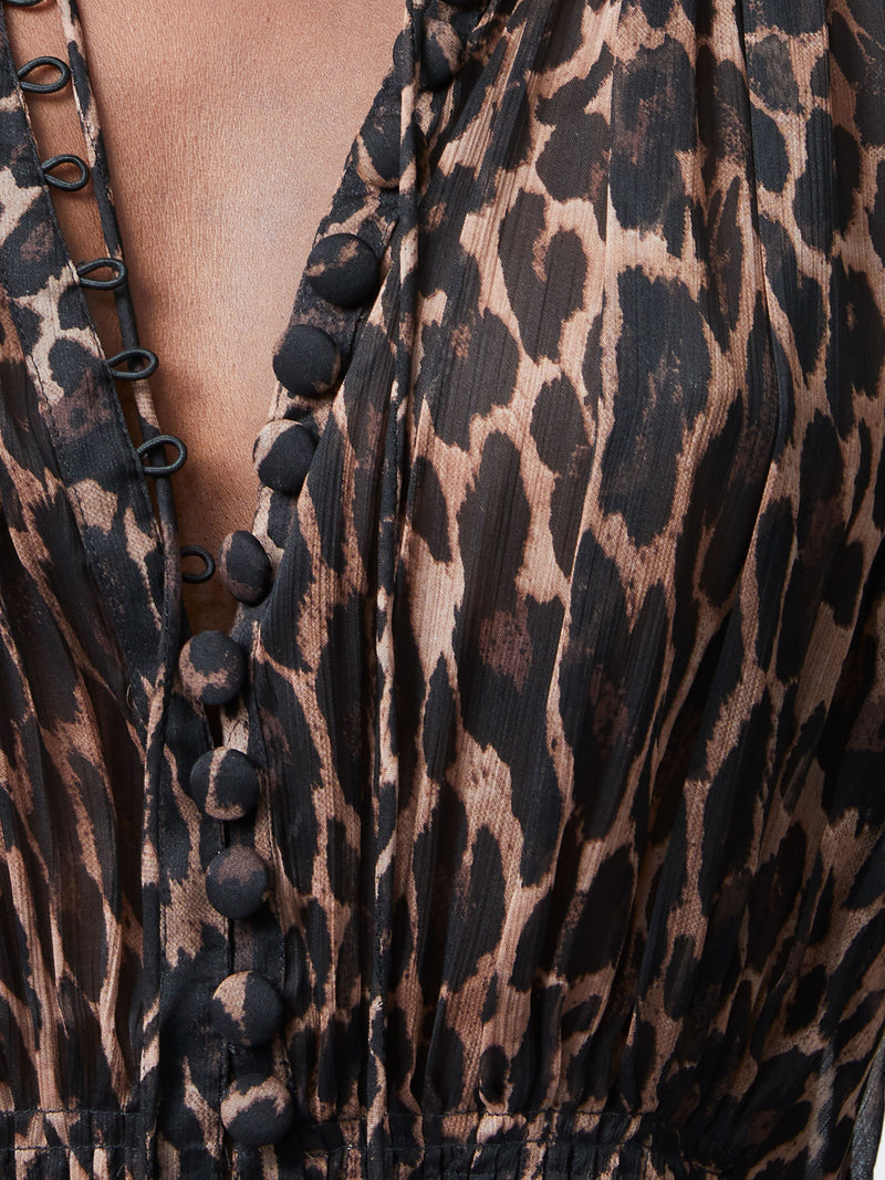 Emina Chiffon Leopard Print Top