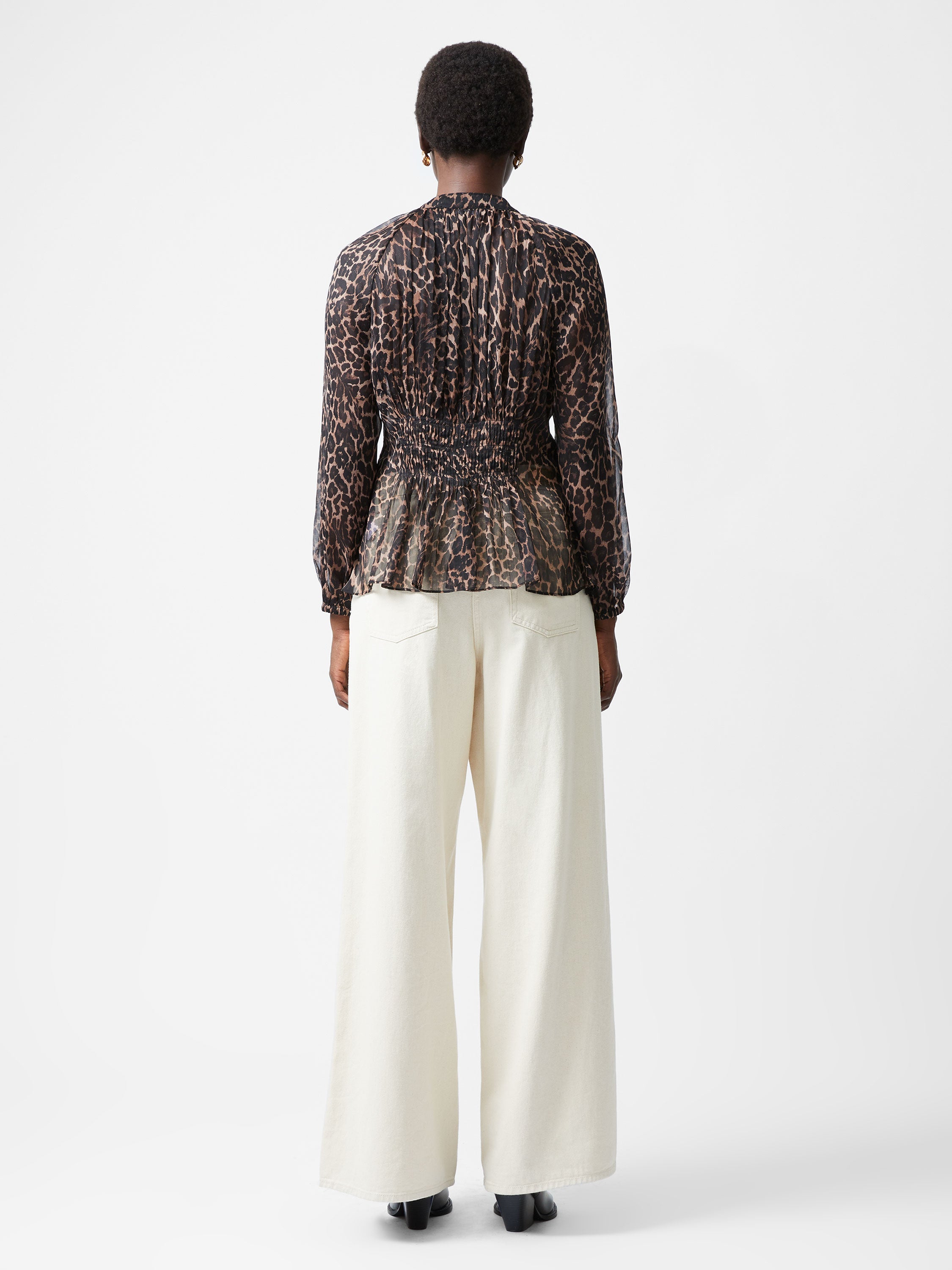 Emina Chiffon Leopard Print Top