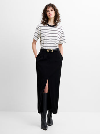 Harry Tailored Front Slit Midi Skirt