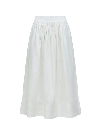 Pinstripe Poplin Maxi Skirt