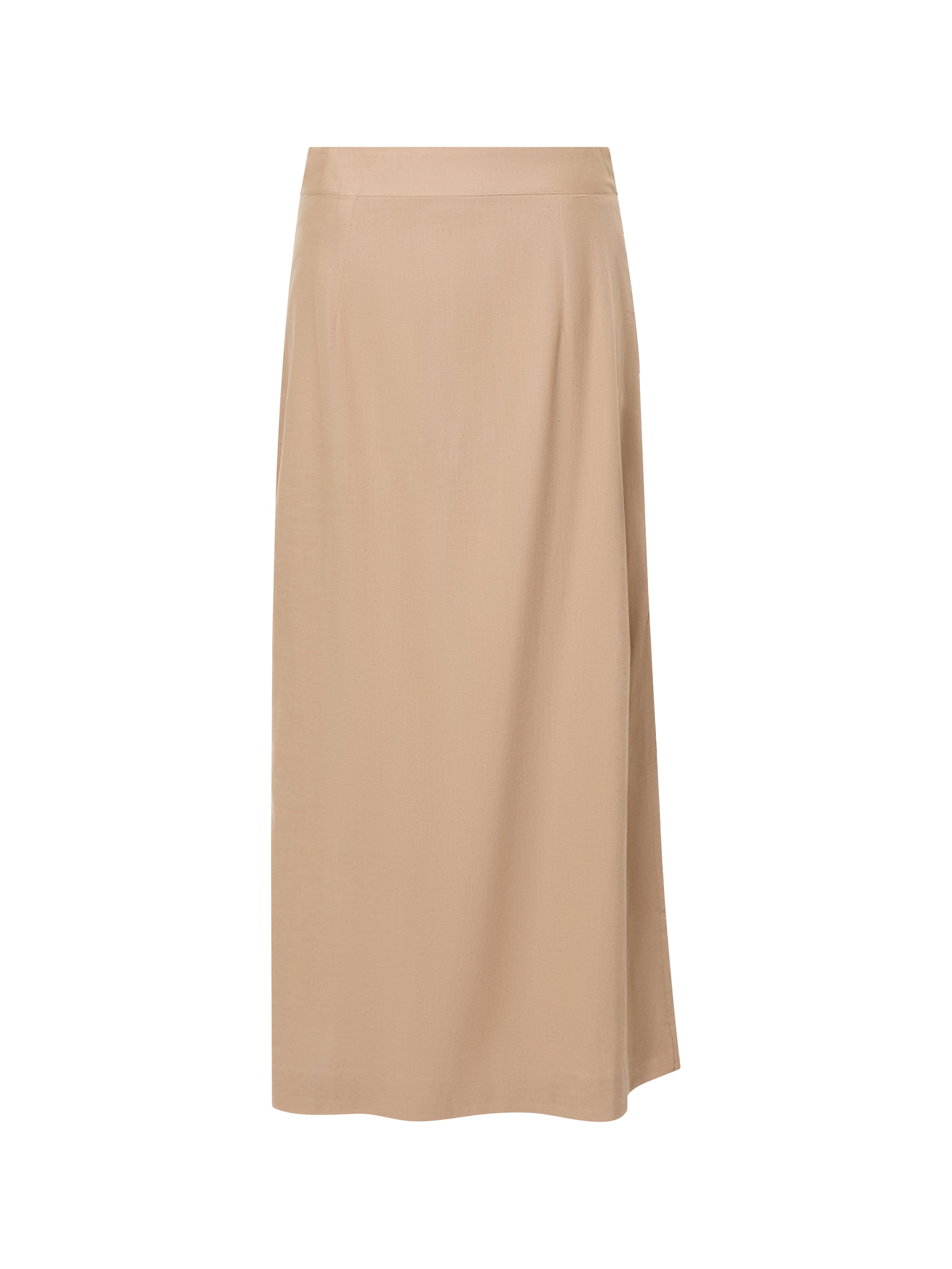 Linen Column Midi Skirt